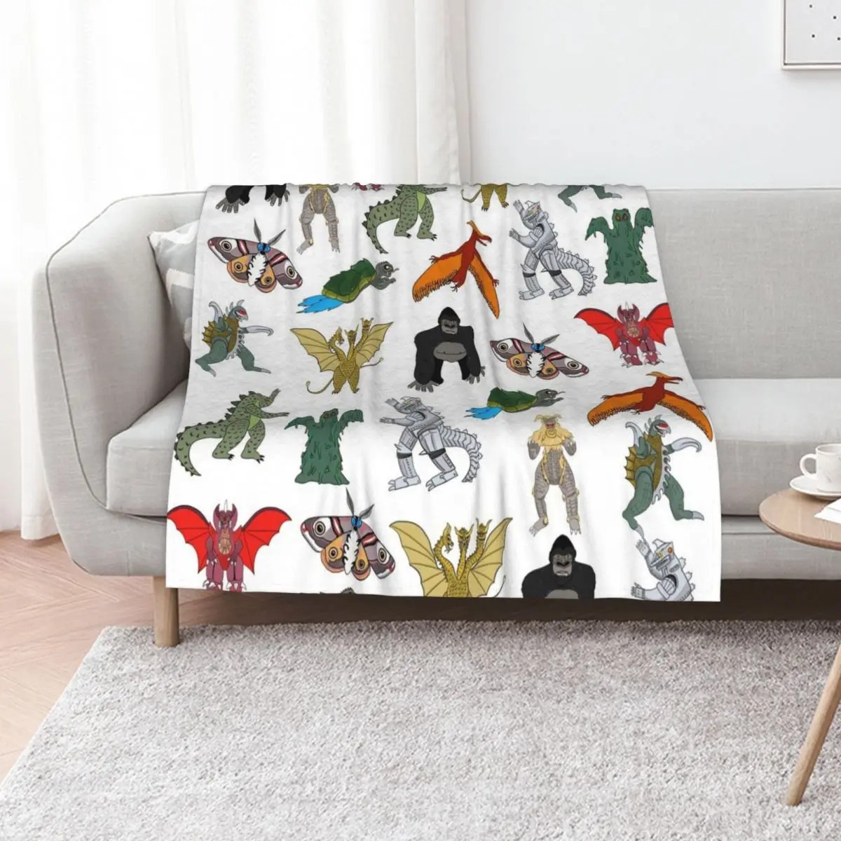 Colorful Kaiju Throw Blanket Plaid Weighted Luxury Brand Multi-Purpose Fashion Sofas Large Blankets
