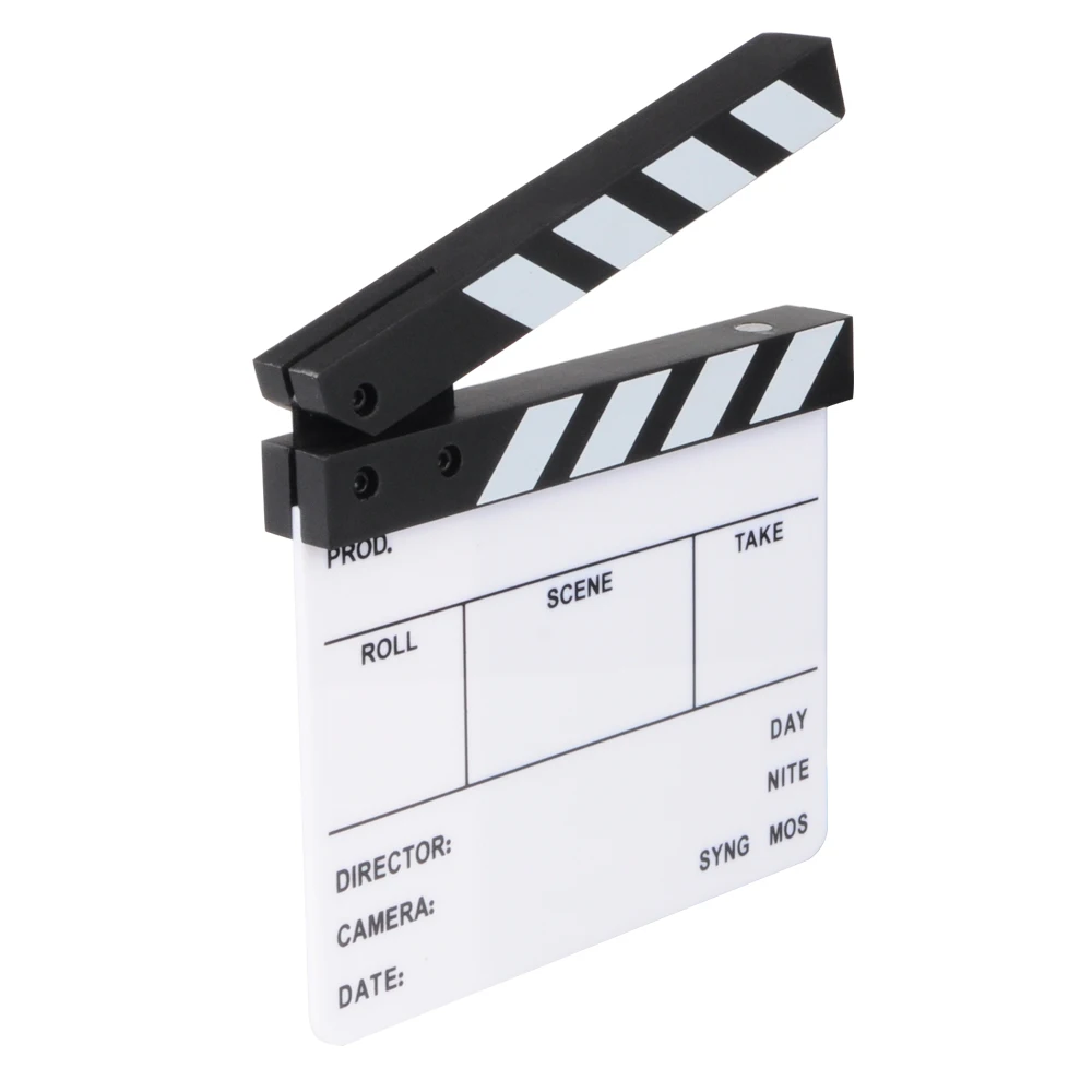 Studio Camera Photography Video Acrylic Small Clapboard Dry Erase Director Film Movie Clapper Board Slate (6.3x5.5\