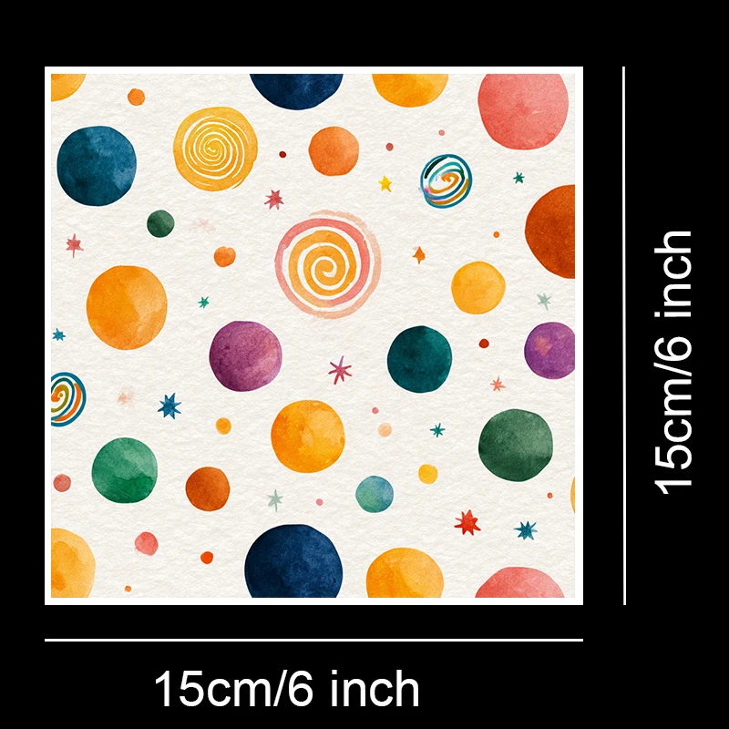 Papier do scrapbookingu 15x15 cm (36 arkuszy): Abstrakcyjne wzory w stylu splash art do scrapbookingu, origami i dekoracji domu DIY – Artykuły papiernicze do rękodzieła