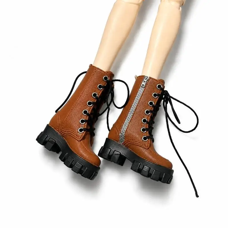 {H} 1Pair 1/8 Doll Shoes Accessories Ob22 Plastic Shoes Cool High Ankle Boots For 1/8  Doll