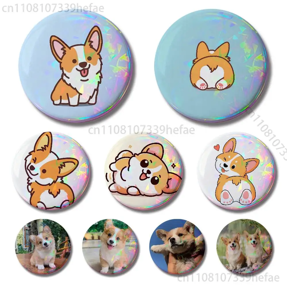 

cartoon Cute Corgi puppy 32mm 58mm 75mm 44mm 25mm Anime Badges Brooches DIY Pins Decorations Birthday Valentine Gifts