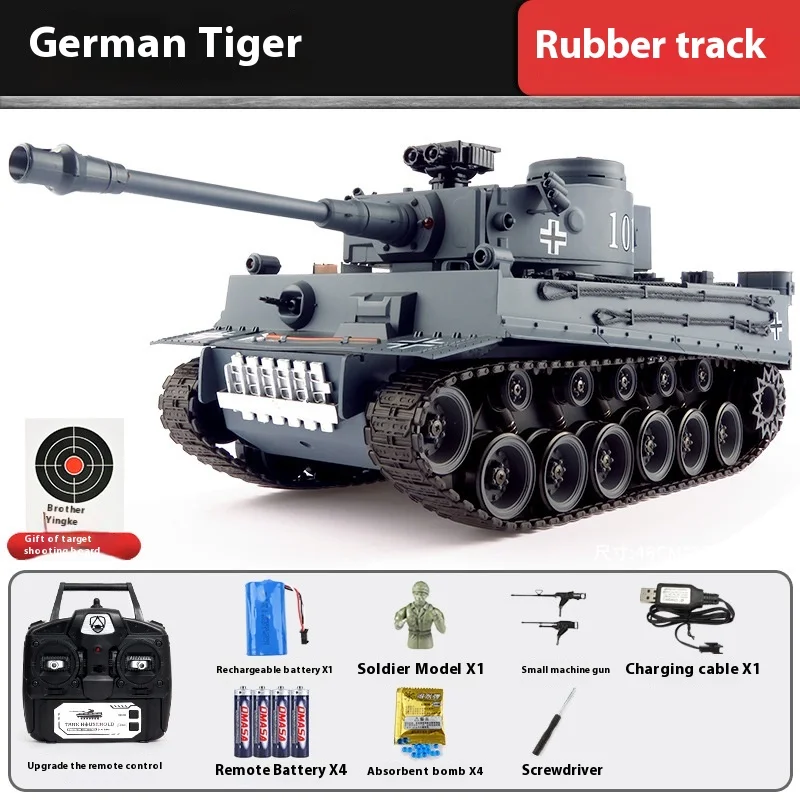 Op afstand bestuurbare tank voor kinderen Legering Track Type Metaal Kan waterbommen lanceren Cadeau Cadeau Op afstand bestuurbare tank Afstandsbediening