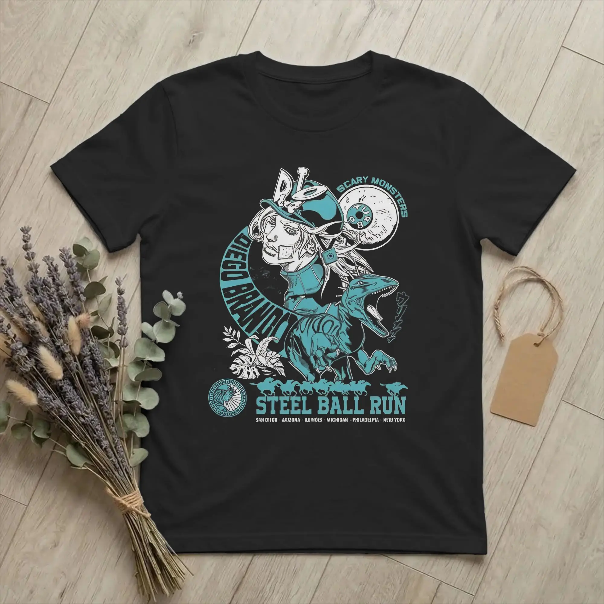 Men Women Gyro Zeppeli T Shirt Joestar Family Bizarre Adventure Anime Cotton Clothes Short Sleeve Tee Shirt Graphic T-Shirt