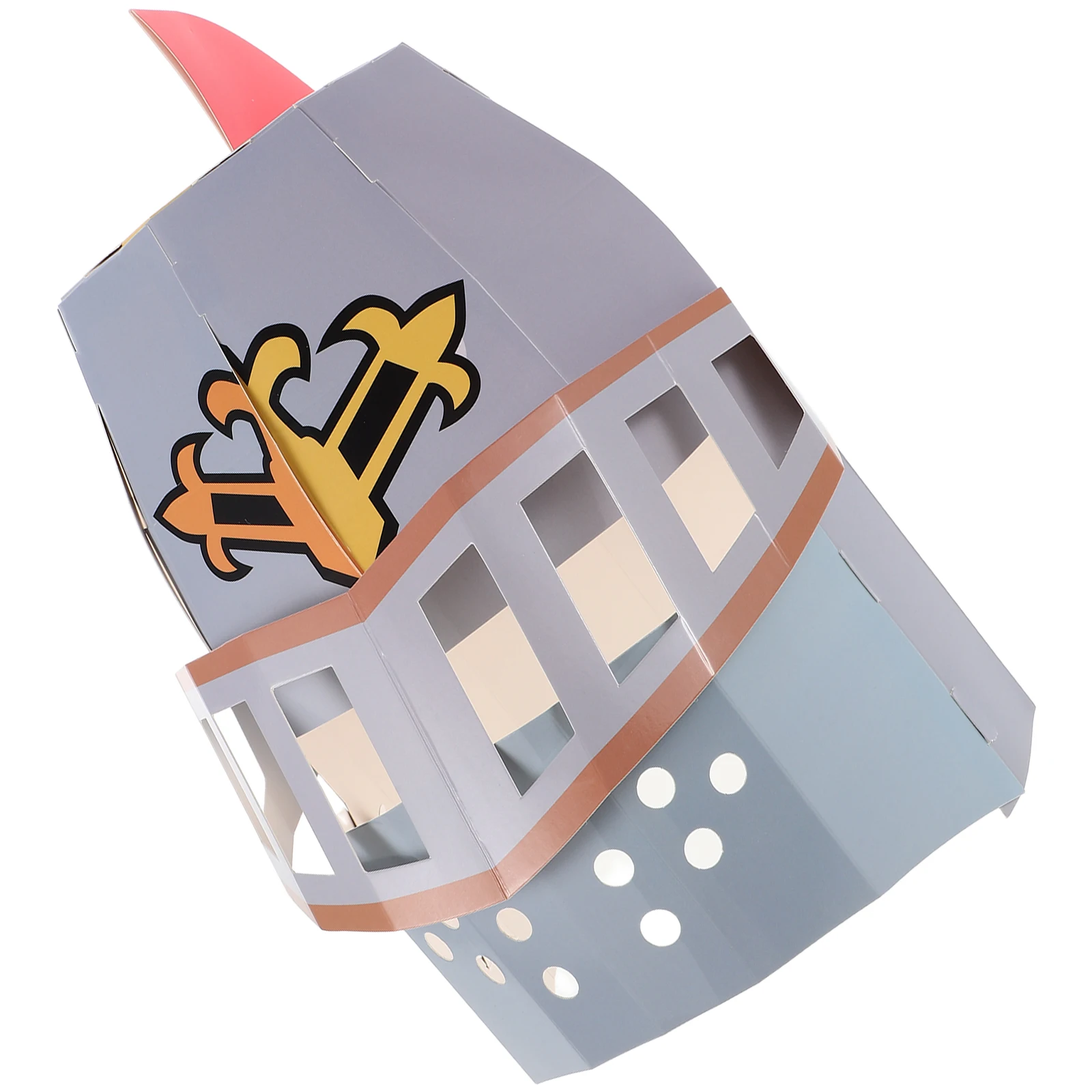 Caballero de papel creativo DIY para niños, máscara de utilería para fiesta Medieval, proyecto artesanal, materiales seguros, máscaras de caballero de diseño divertido