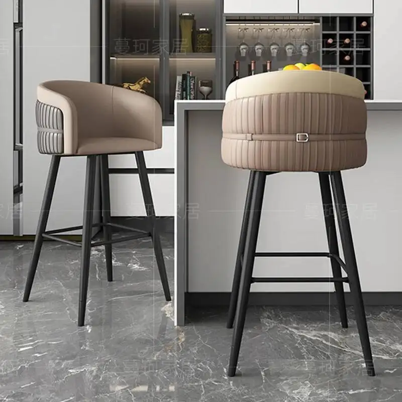 

Bar Chairs Steel Minimalistic Lounge Arms Barber Salon Bar Chairs High Quality taburetes para barra de cocina Luxury Furniture