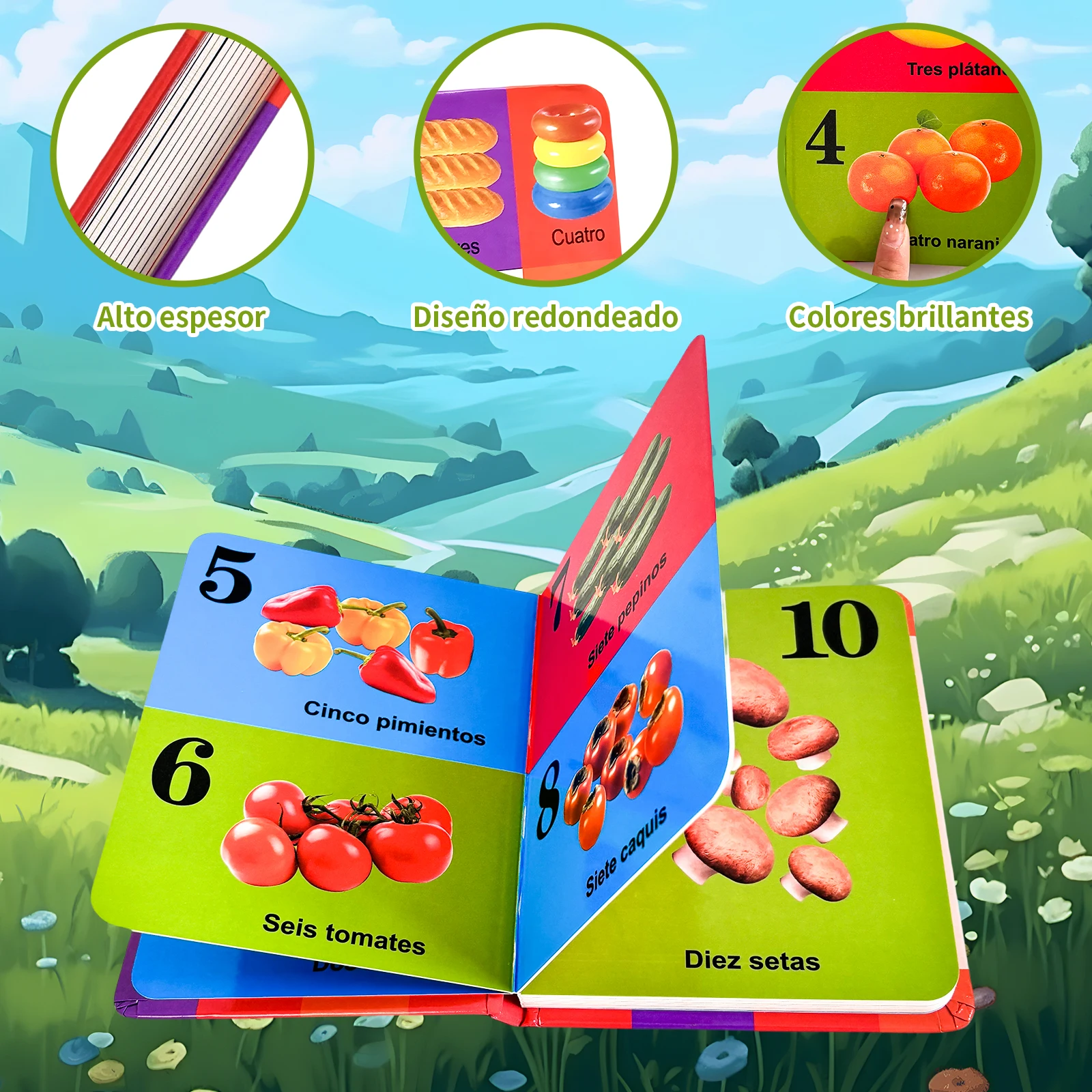 مجموعة التعلم المعرفي للأطفال: كتاب الأرقام الإسبانية + البطاقات التعليمية للحروف، أدوات التعليم لمرحلة ما قبل المدرسة، هدايا للأطفال الصغار #2