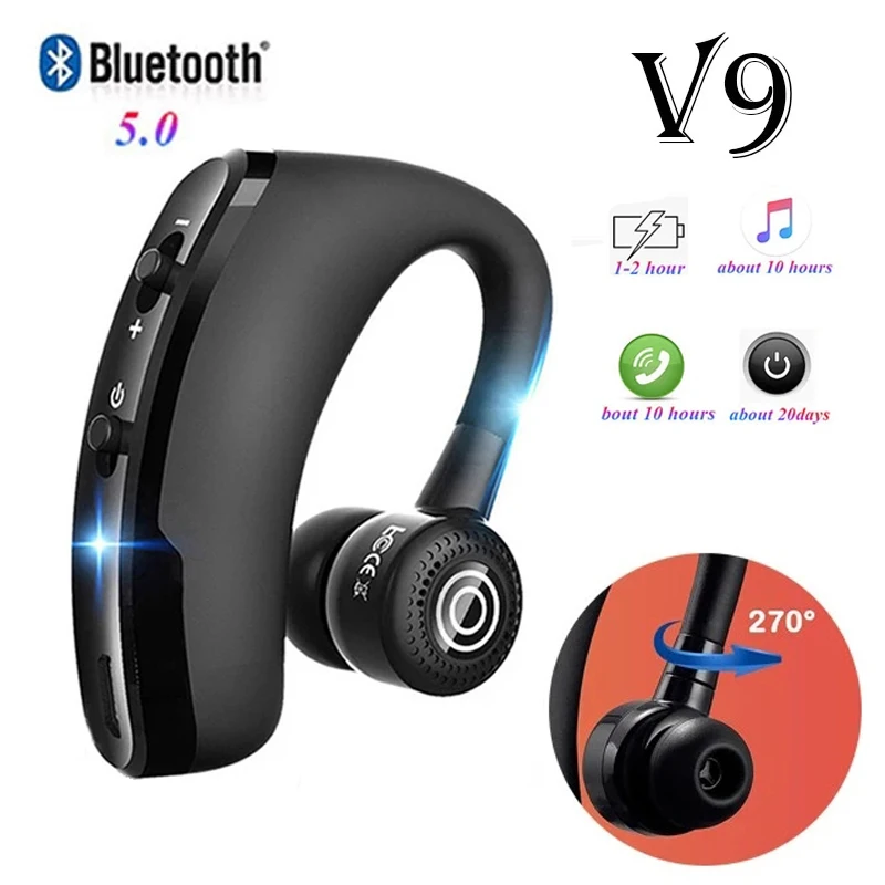 V9 Bluetooth 5.0 Earphones Sports Wireless Headphones With Mic Driver HD Handsfree Calling TWS Stereo Muics Car Business Headset