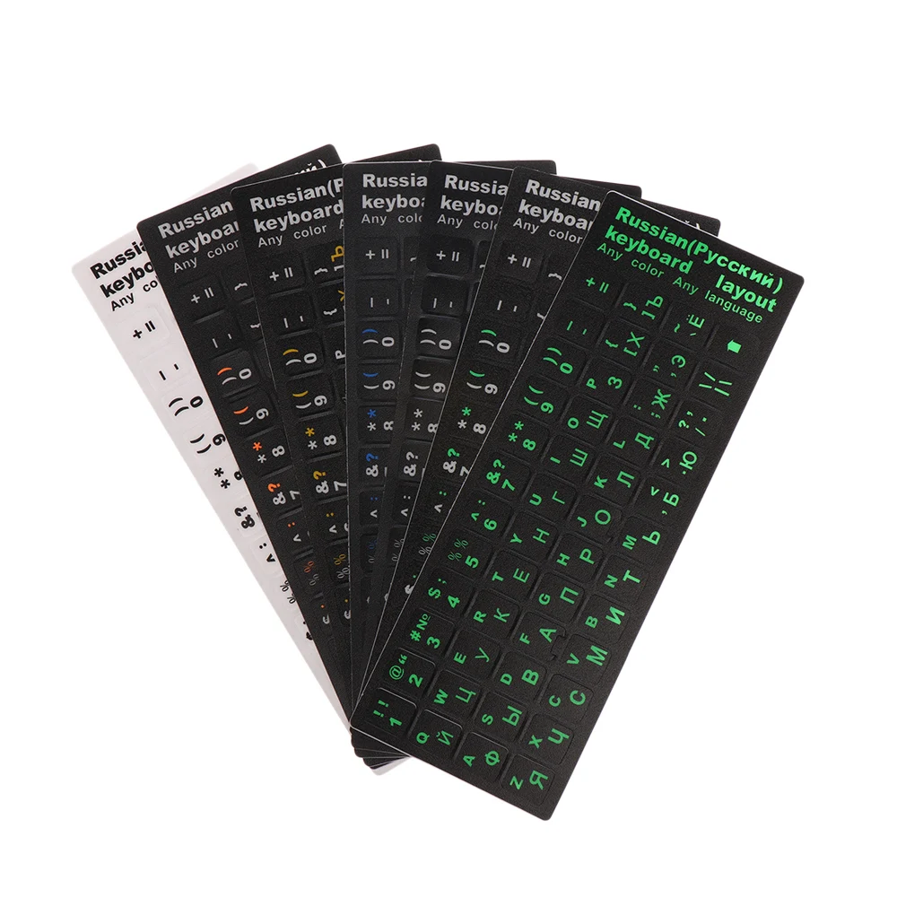 ملصقات الحروف الروسية للوحة المفاتيح ، بولي كلوريد الفينيل بلوري ، لأجهزة الكمبيوتر المحمول ، دفتر الملاحظات ، الكمبيوتر ، سطح المكتب ، لوحة المفاتيح