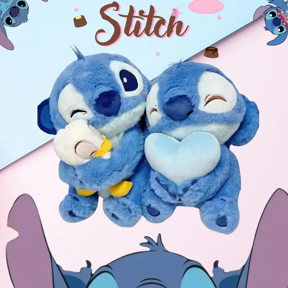 디즈니 스티치 릴로 플러시 인형 귀여운 러브 덕 스티치 부드러운 봉제 인형 카와이 장식 생일 발렌타인데이 여자친구 선물