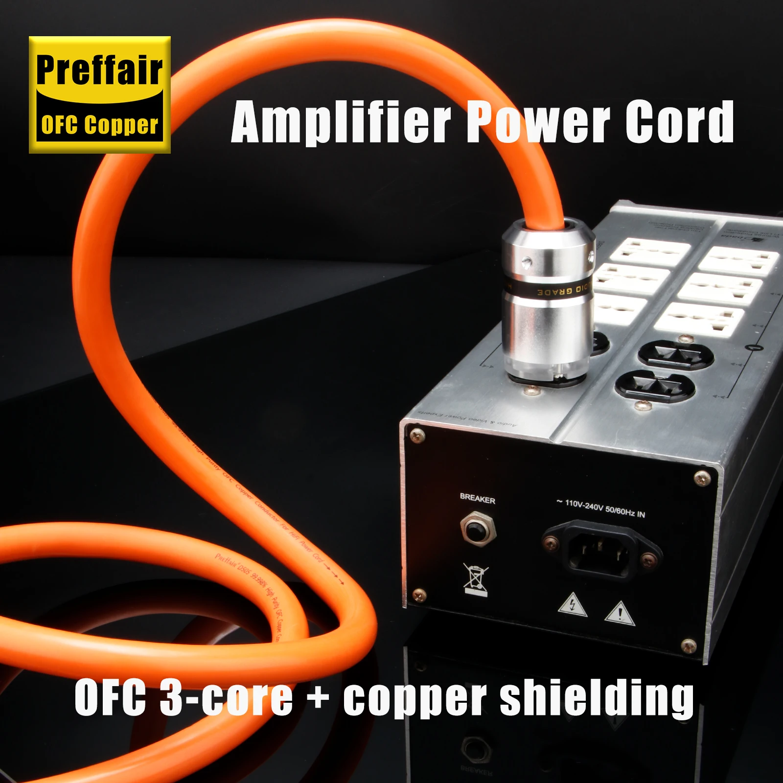 Preffair D505P080 5N OFC Reines Kupfer AU/EU/US Stromanschluss Stromkabel HIFI für Verstärker/Netzfilter – Detail 1