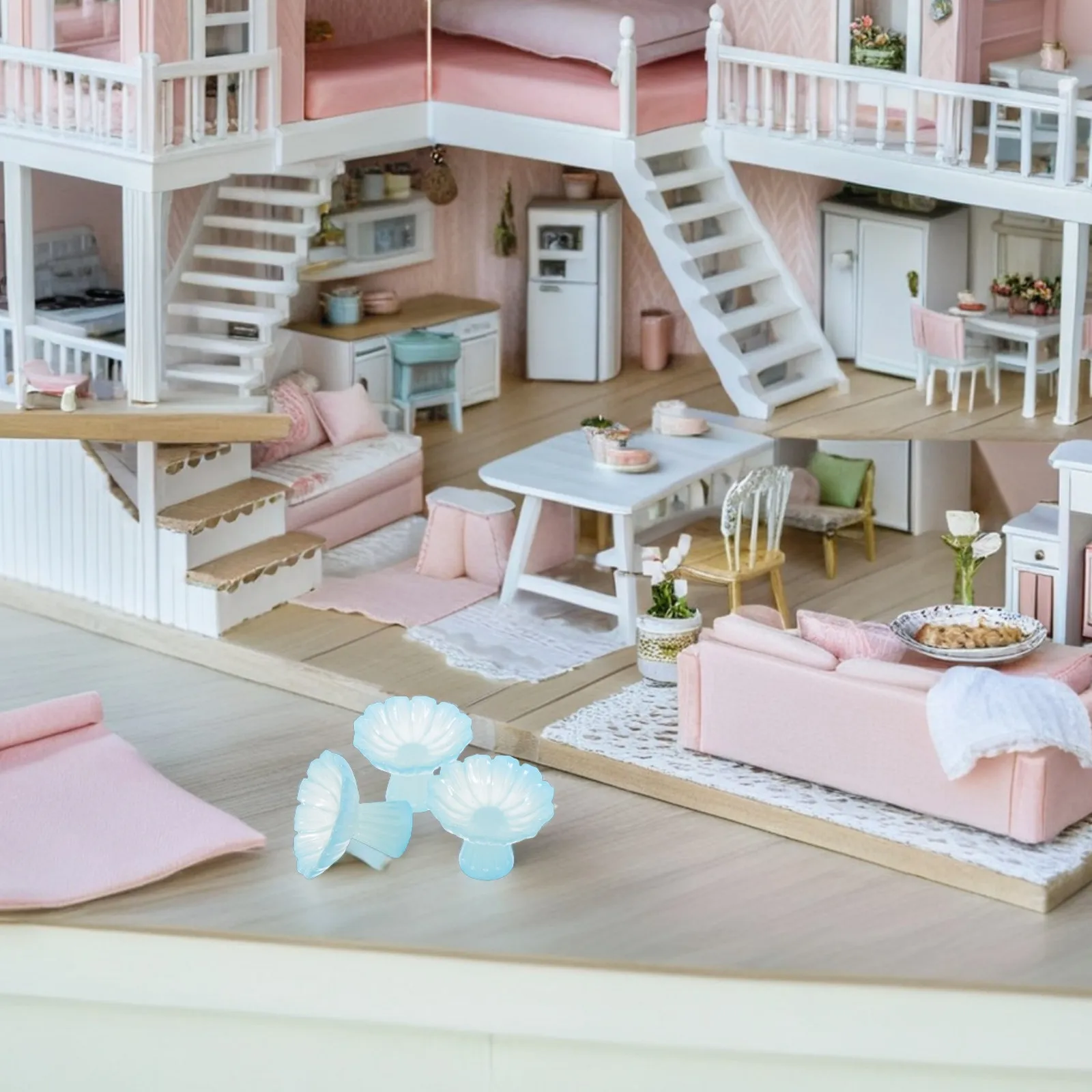 

Набор из 15 миниатюрных китайских чайных чашек на высокой ножке из смолы, светящихся в темноте, для кукольного домика, аксессуары для чаепития, декор для кухни в азиатском стиле