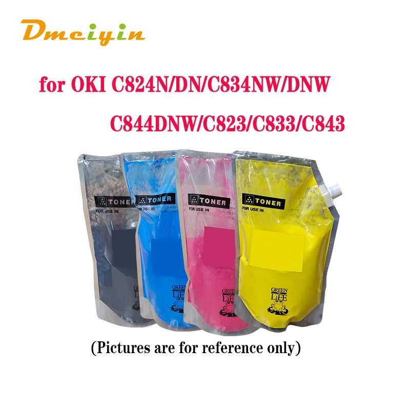 

One Bag 250g BK/C/M/Y Color Toner for OKI C824N/DN/C834NW/DNW/C844DNW/C823/C833/C843 Printer