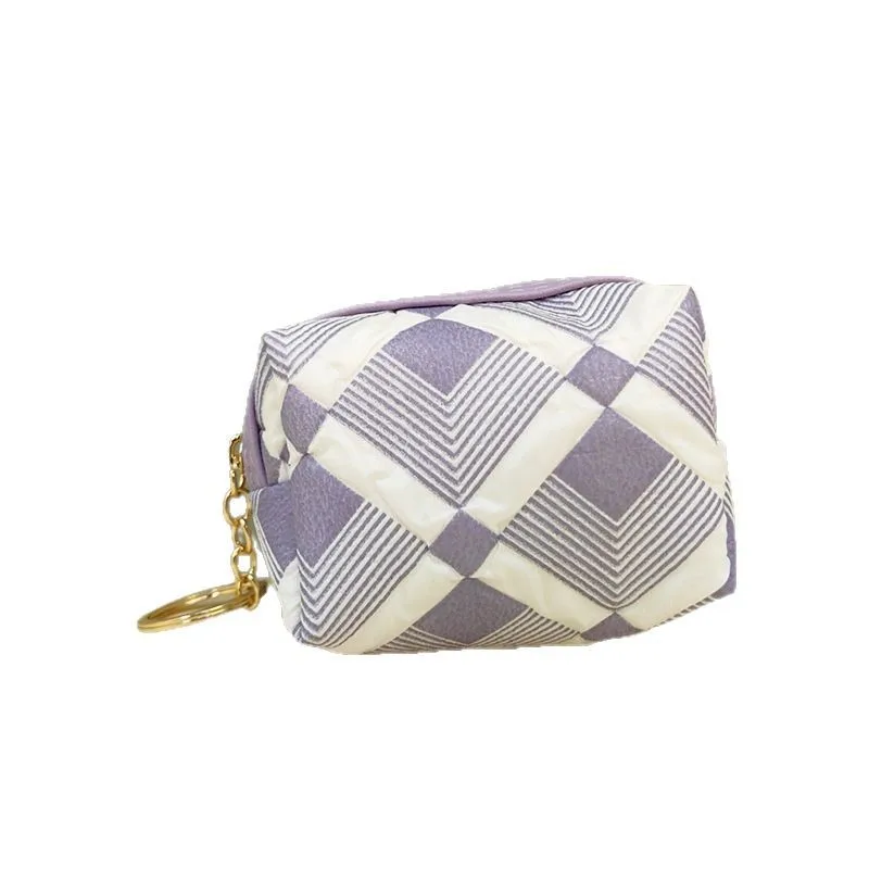 10pcs Coin Purses Polyester Geometry Printing Wrinkled Fabric Star Anise Protable Travel Ear Line Storage Bag