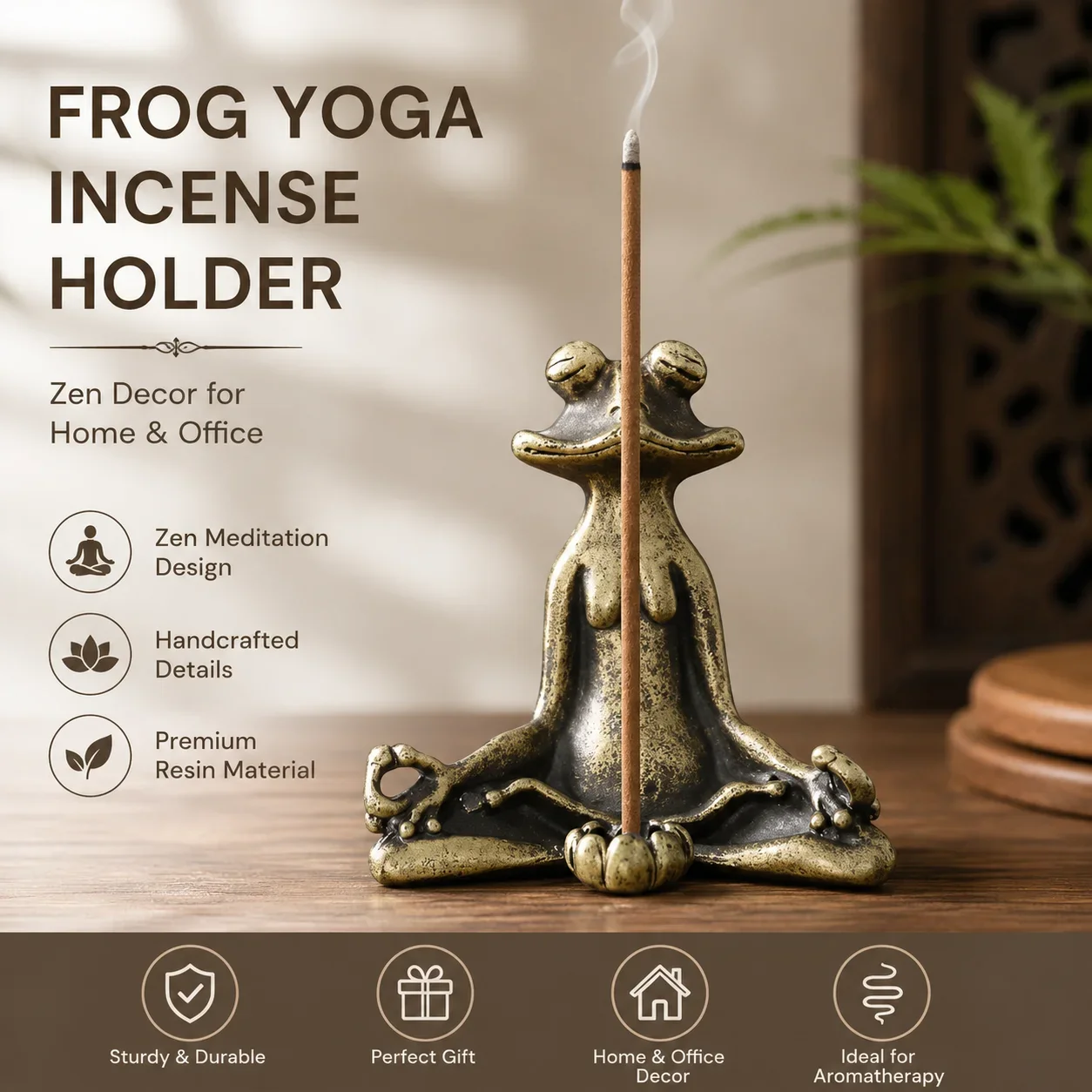 Retro Copperware Incense Socket Zen Frog Ornaments Solid Pure Copper Frog Tea Pet Incense Holder Ornaments