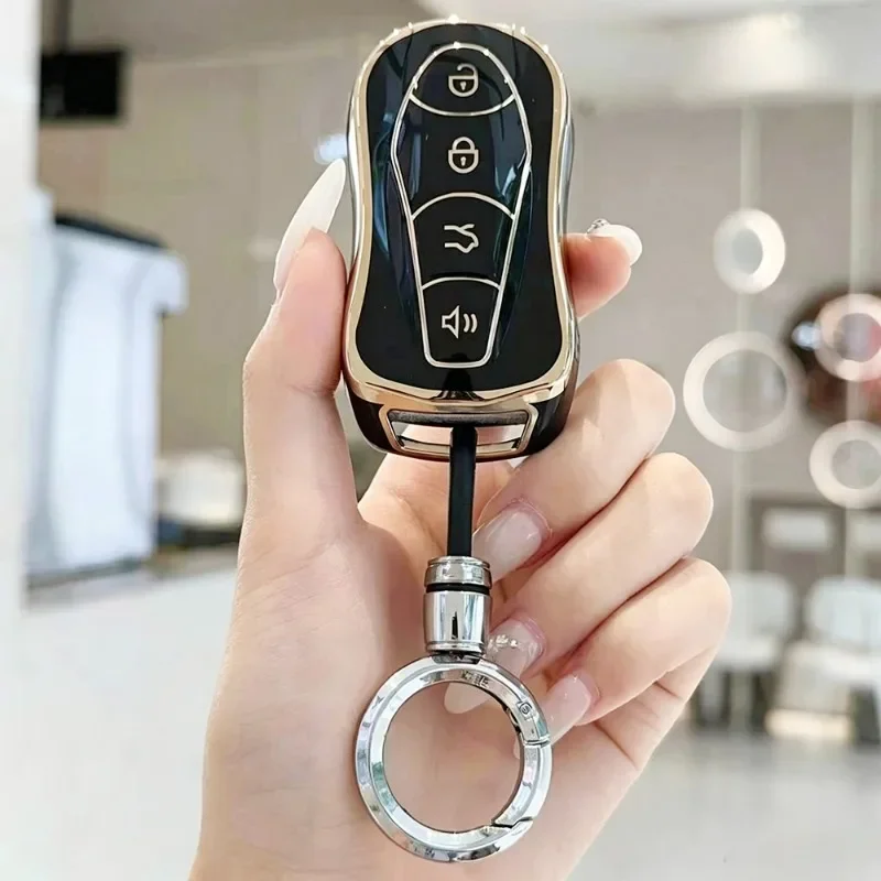 TPU Car Key Remote Case Cover for Geely Tugella 2020 Boyue Atlas Pro Gili Tugella Key Protector Shell Fob Keychain Accessories