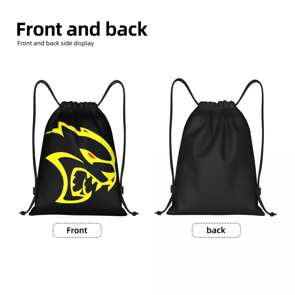 Mochila de cordão Hellcats para homens e mulheres, bolsa esportiva portátil, saco de ginástica, saco de compras super-herói, amarelo