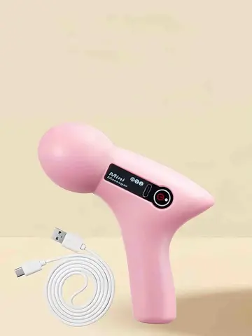 Mini Massage Massage LCD Screen 6 Heads Gun Muscle Massager Portable Electric Fascia Gun for Neck Foot Body Fascia Gun
