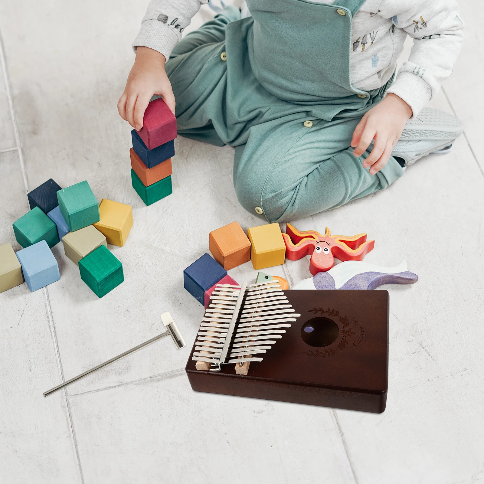

Baby Kalimba Thumb Portable Music Instrument Small Carrying Coffee for Beginners