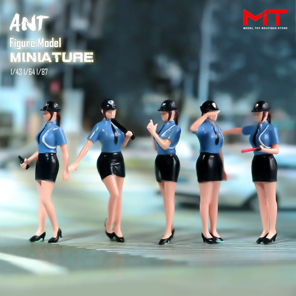 Miniatures Figurine 1/87 1/64 1/43 1/24  1/18 Hong Kong Policewoman Soldier Scene Props Painted/Unpainted Figures Model Toys