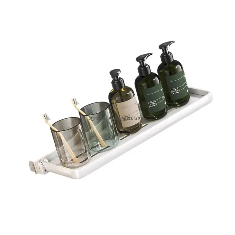 

Rustproof Fold Down Shelf Space Saving Aluminum Design Water Resistant Bathroom Kitchen Organizers for Campers Trailers