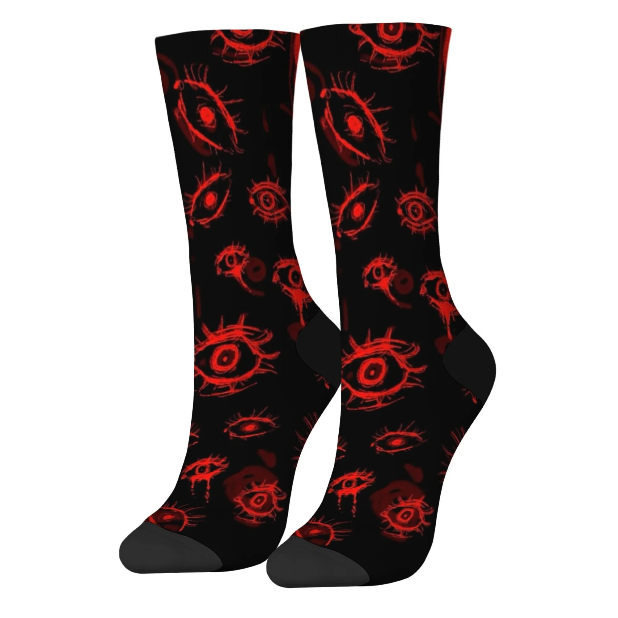 Hell Horror Demon Eyes Men's Socks Harajuku Retro Style Crazy Hip Hop Happy Funny Socks Casual Fashion Socks Novelty Party Gifts