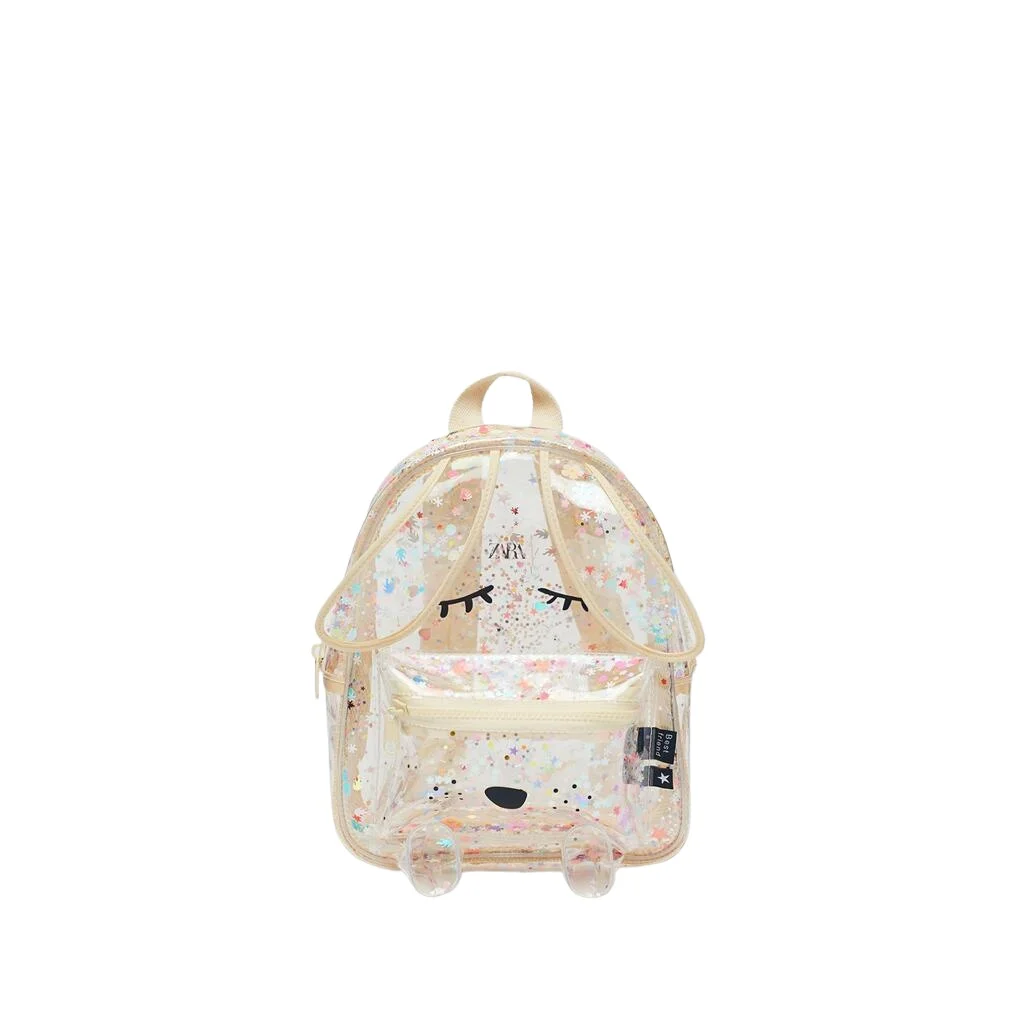 New Kids Backpack Bling Bling Cute Backpack Rabbit Transparent Backpack Kids School Bag Kids Accessories for Girls Boys