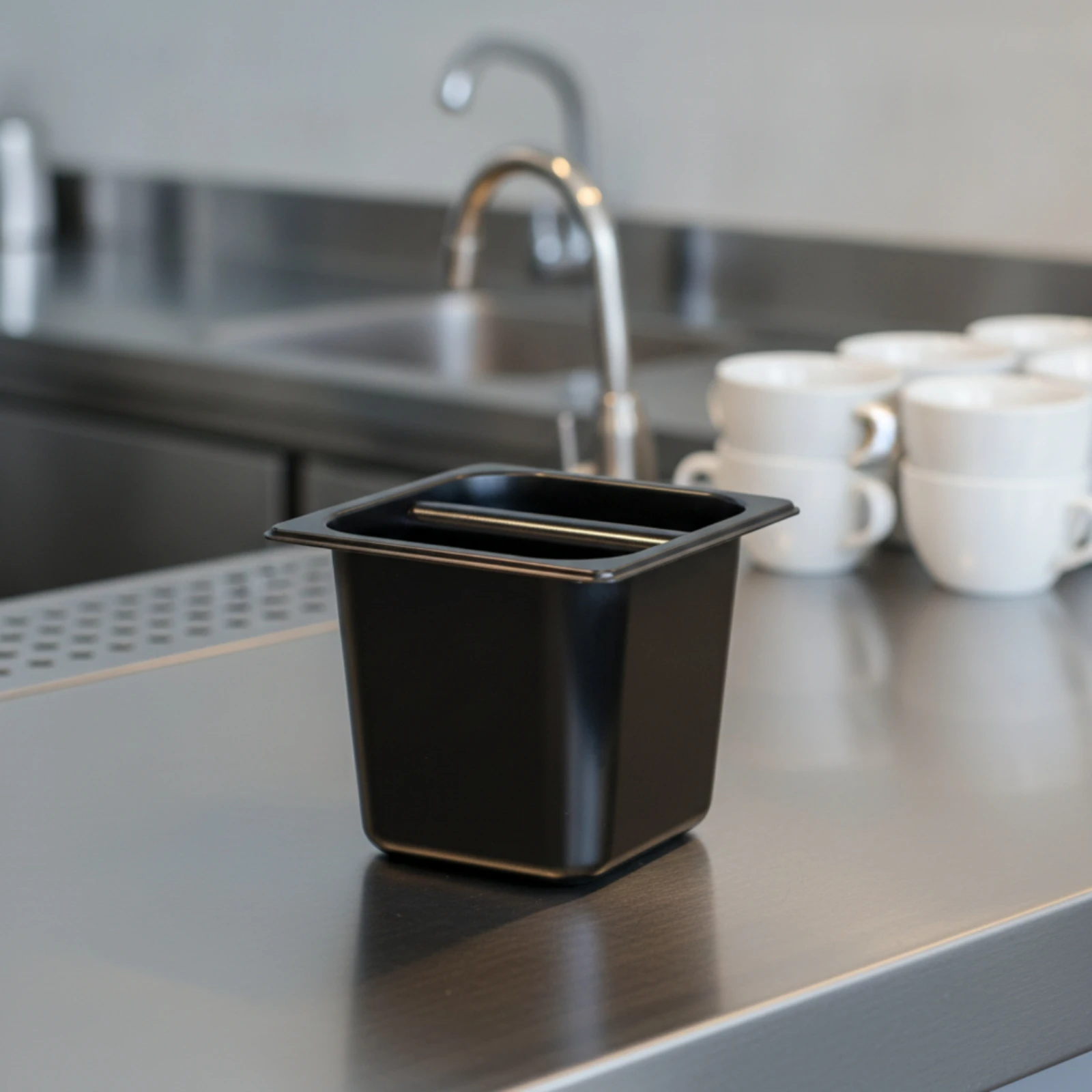 Espresso Knock Box Easy to Clean Stainless Steel Knock Bin Coffee Enthusiast Coffee Puck Box Long-Lasting Portafilter Grounds view 6