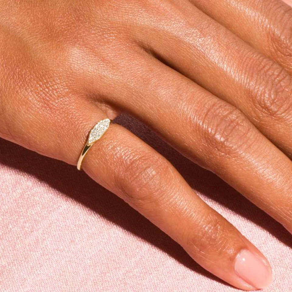 ZAKOL Tiktok Shein, anillo de dedo de circón Micro pavé brillante a la moda, anillo estético minimalista de cristal blanco CZ para mujer, venta al por mayor