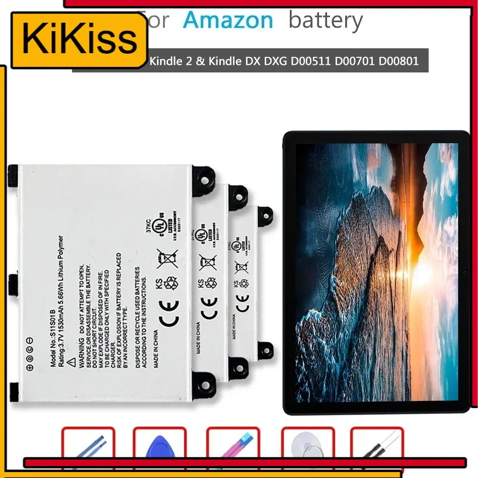 

Аккумулятор 1530 мАч для Amazon Kindle 2 DX DXG D00511 D00701 D00801, литий-ионный аккумулятор для планшета