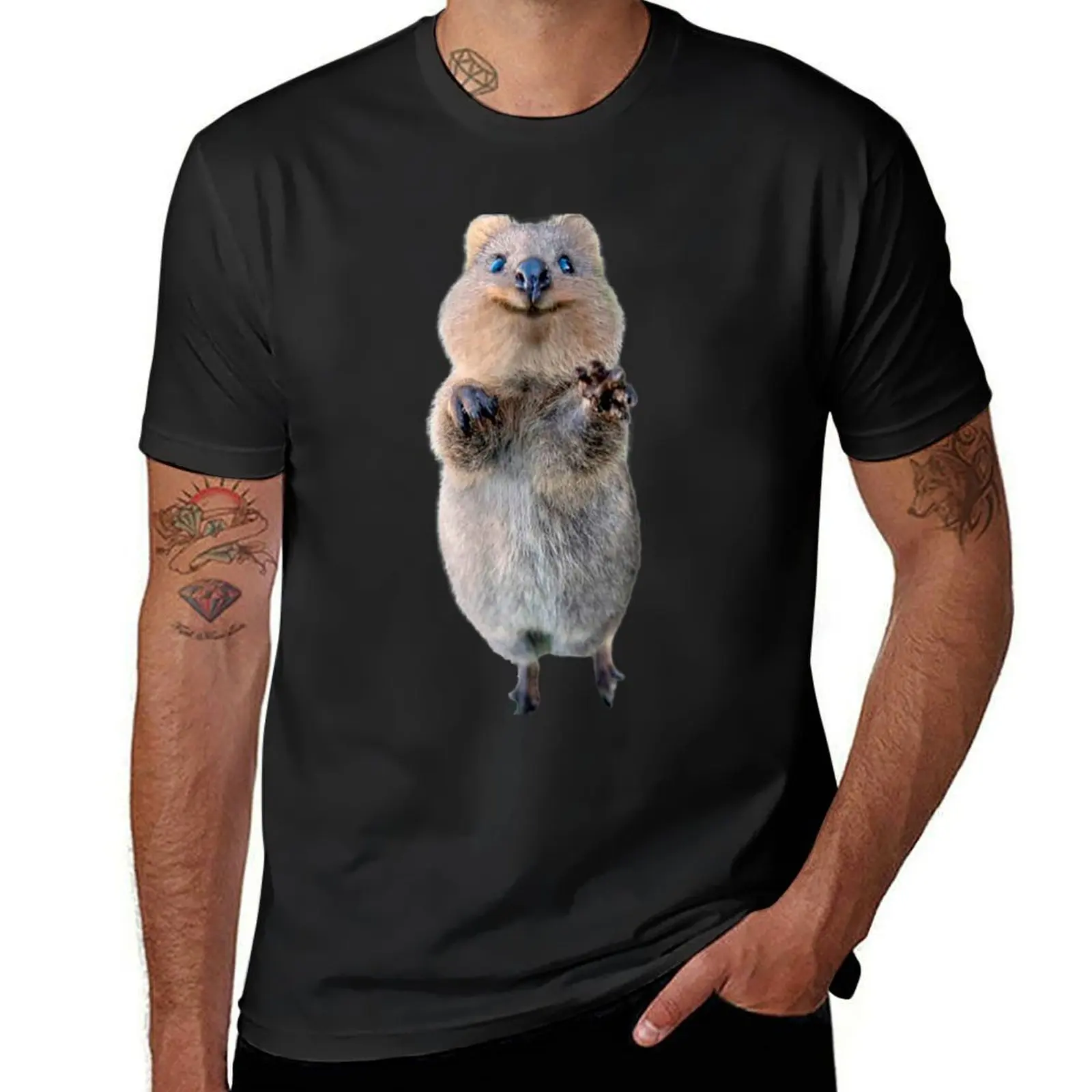 Quokka T-Shirt kawaii clothes vintage clothes Blouse oversized Men's clothing