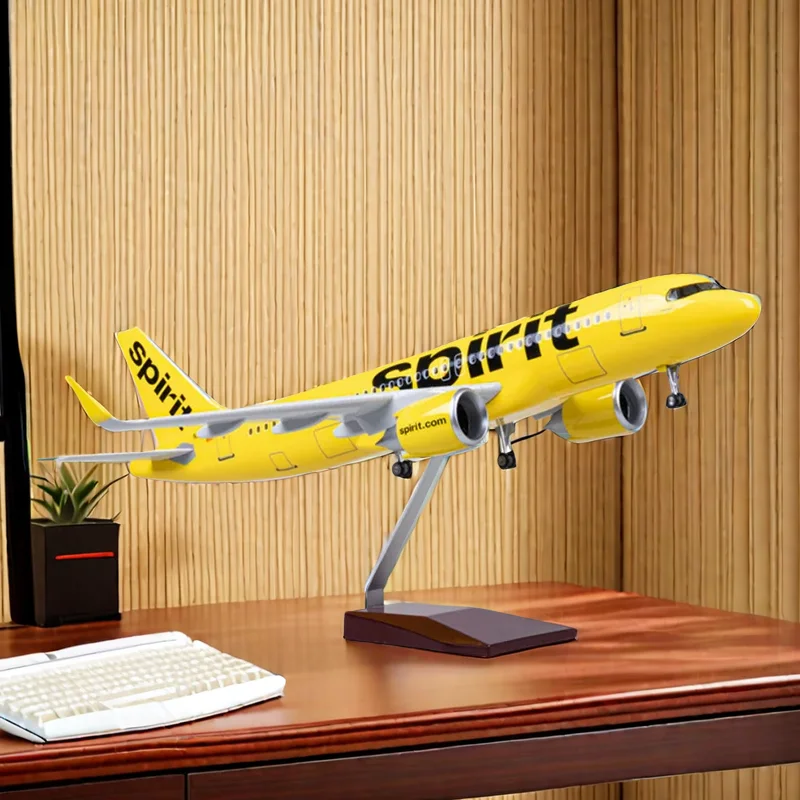 

47CM 1/80 Airplane A320NEO A320 NEO Spirit Airlines Model Toy Light & Wheel Landing Gear Diecast Resin Plane Model