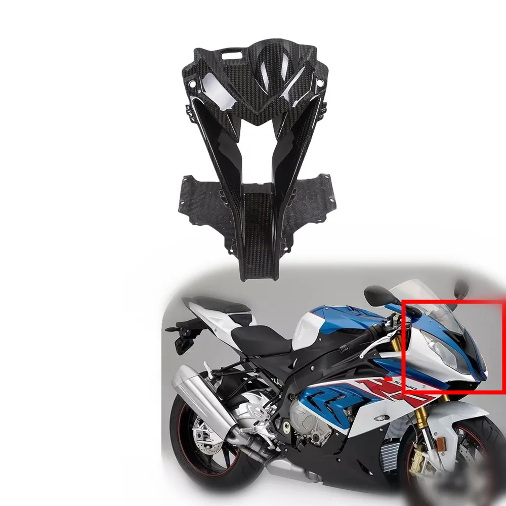 

For BMW S1000RR 2015 2016 2017 2018 100% Dry Carbon Fiber Motorcycle Head Nose Cowl Air Intake Face Cover