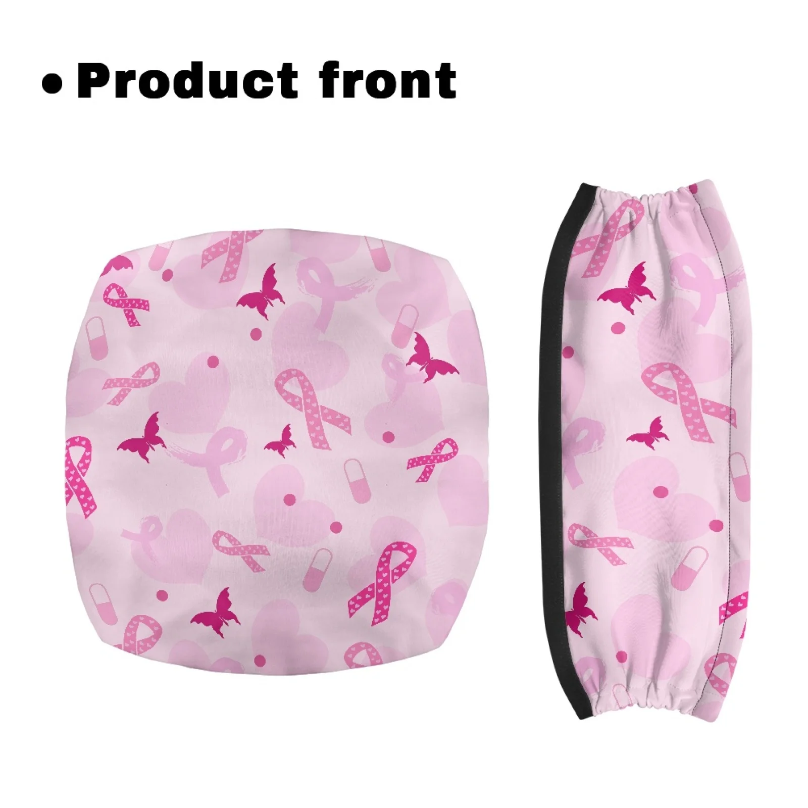 Coloranimal Breast Cancer Theme 2 Pieces Rollator Seat Back Rest Covers Rollator Seat Back Cover for Ladies Outdoors