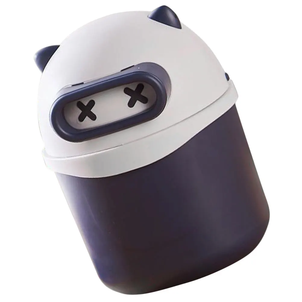 

Flip Cute Trash Can Lid Garbage Desk Trash Can Mini Mini Desk Plastic Desktop Waste Bin Cute Kitchen Car Storage