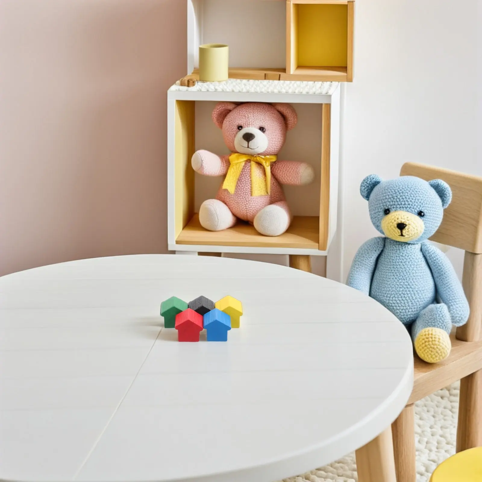 50Pcs Wooden Game Houses for Board Games Enhance Strategy Play Educational Fun Replacement Parts Board Game Pieces Set