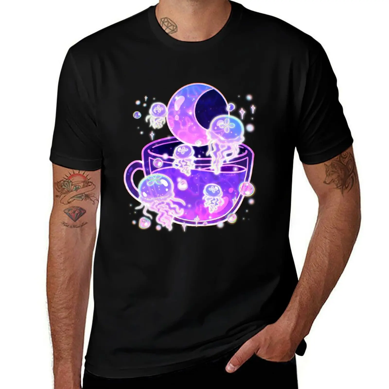 Cosmic Jellyfish Teacup T-Shirt Breathable Gym Short Sleeve T-Shirt
