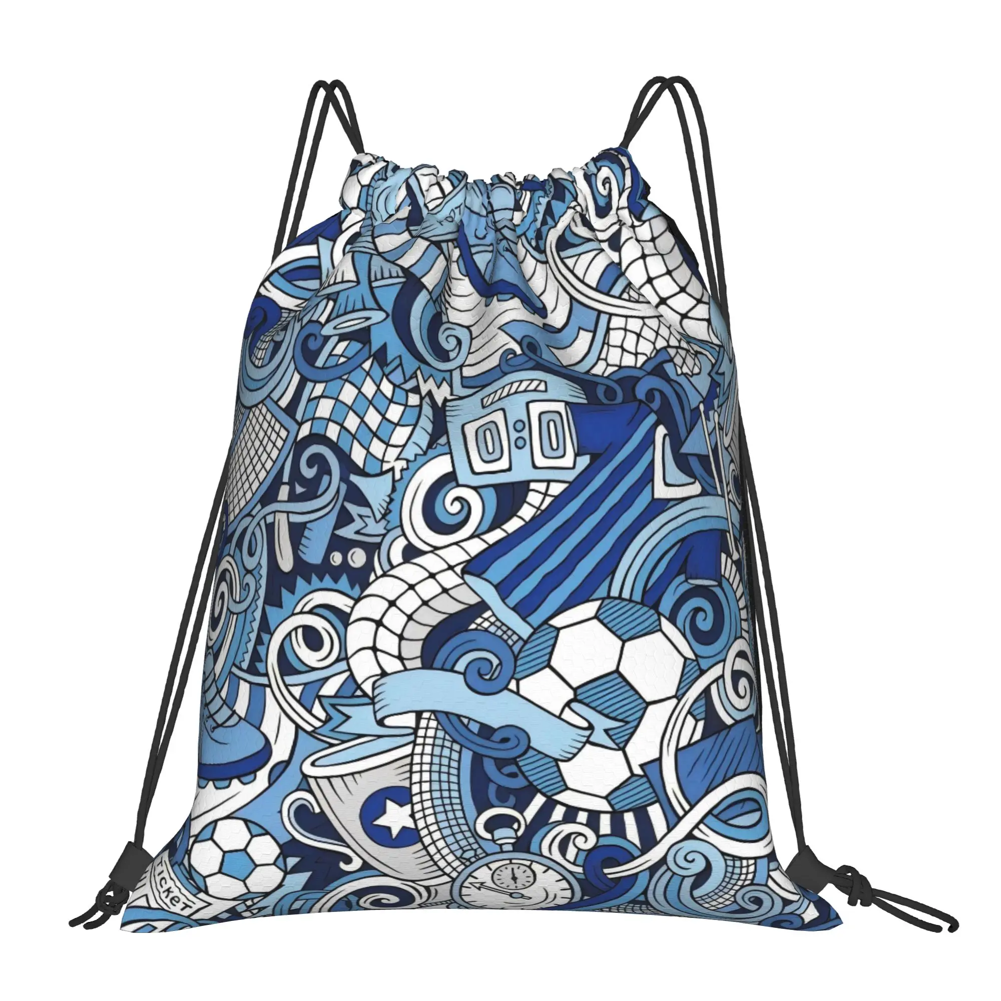 Soccer Football Fan Merch 4  Drawstring Bags Sports Unisex Storage Organize Bundle Pocket Rope Bag