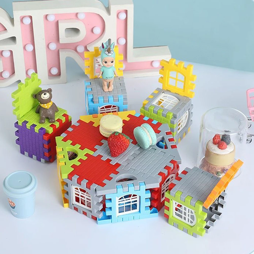 140/210 Pcs House Building Block Toy Construction Building Model Set House Building Kit for 3+ Year Old Boys and Girls