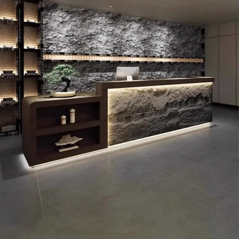 for Caier Homestay Foot Bath Shop Bar Company Hotel Checkout Page Counter Restaurant Tea Shop Fake Stone Front Desk