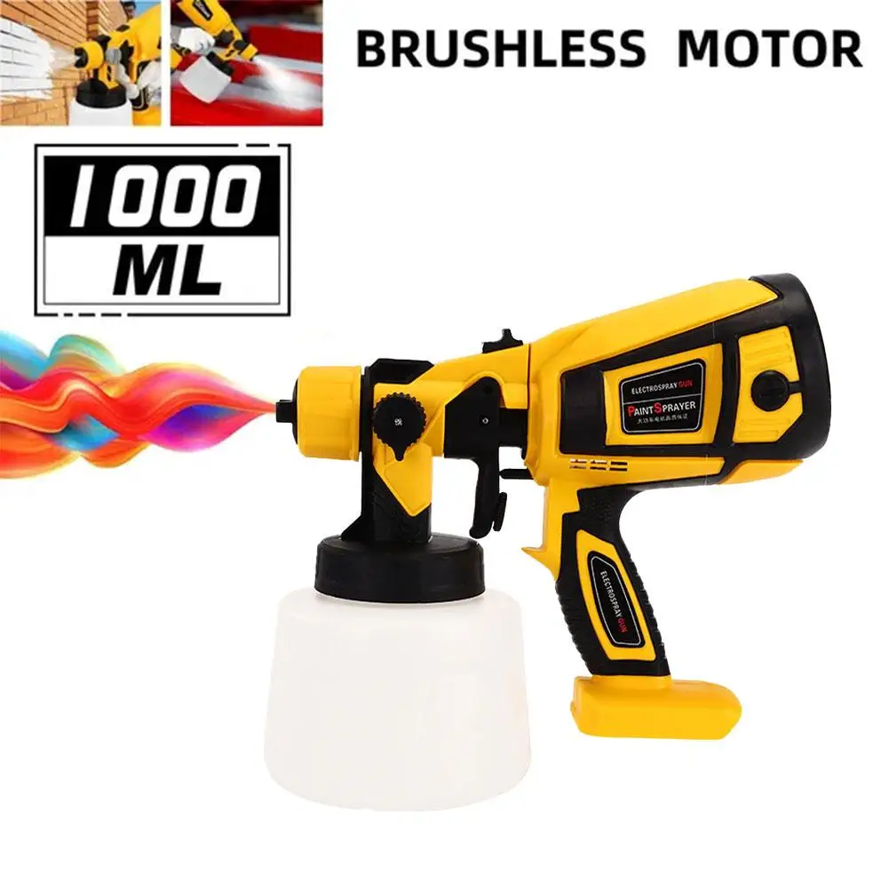 

1000ML Brushless Electric Spray Gun HVLP Cordless Paint Sprayer Auto Furniture Steel Coating Airbrush For Makita 18V Batter