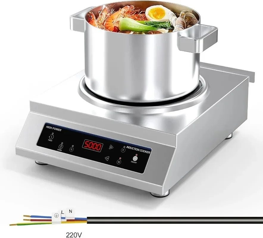 

Commercial Induction Cooktop,Professional Induction Cooktop, 5000W Hot Plate with LCD Touch Control 4 Hours Timer