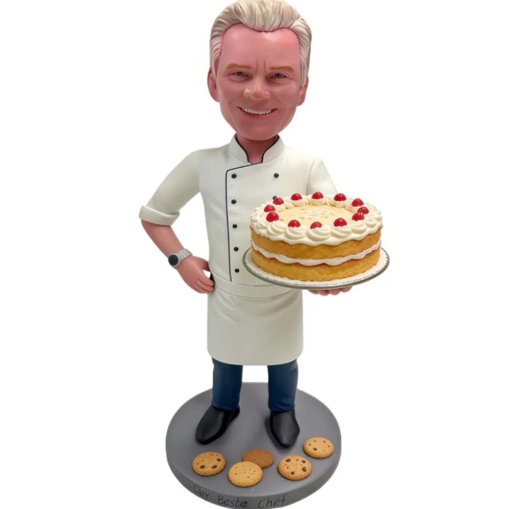Custom Chef Bobblehead -Personalized from Your Photo | Ideal Gift for Bakers/Cooking Enthusiasts On Birthdays/Valentine’s Day