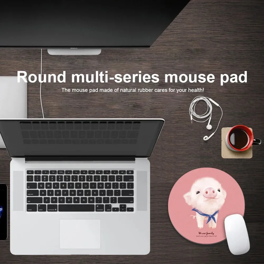 200mm Kawaii Round Mouse Pad Desk Pad Laptop Mouse Mat for Office PC Computer Keyboard Non-Slip Rubber Desk Mat Коврик Для Мыши