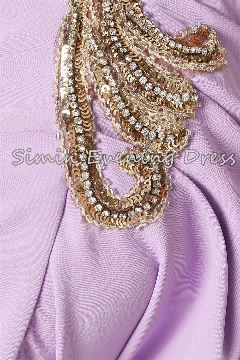 Simin Crepe A-line One-shoulder Neckline Appliques Pleats Simple Saudi Evening Party Dresses For Women 2025 With Long Sleeves