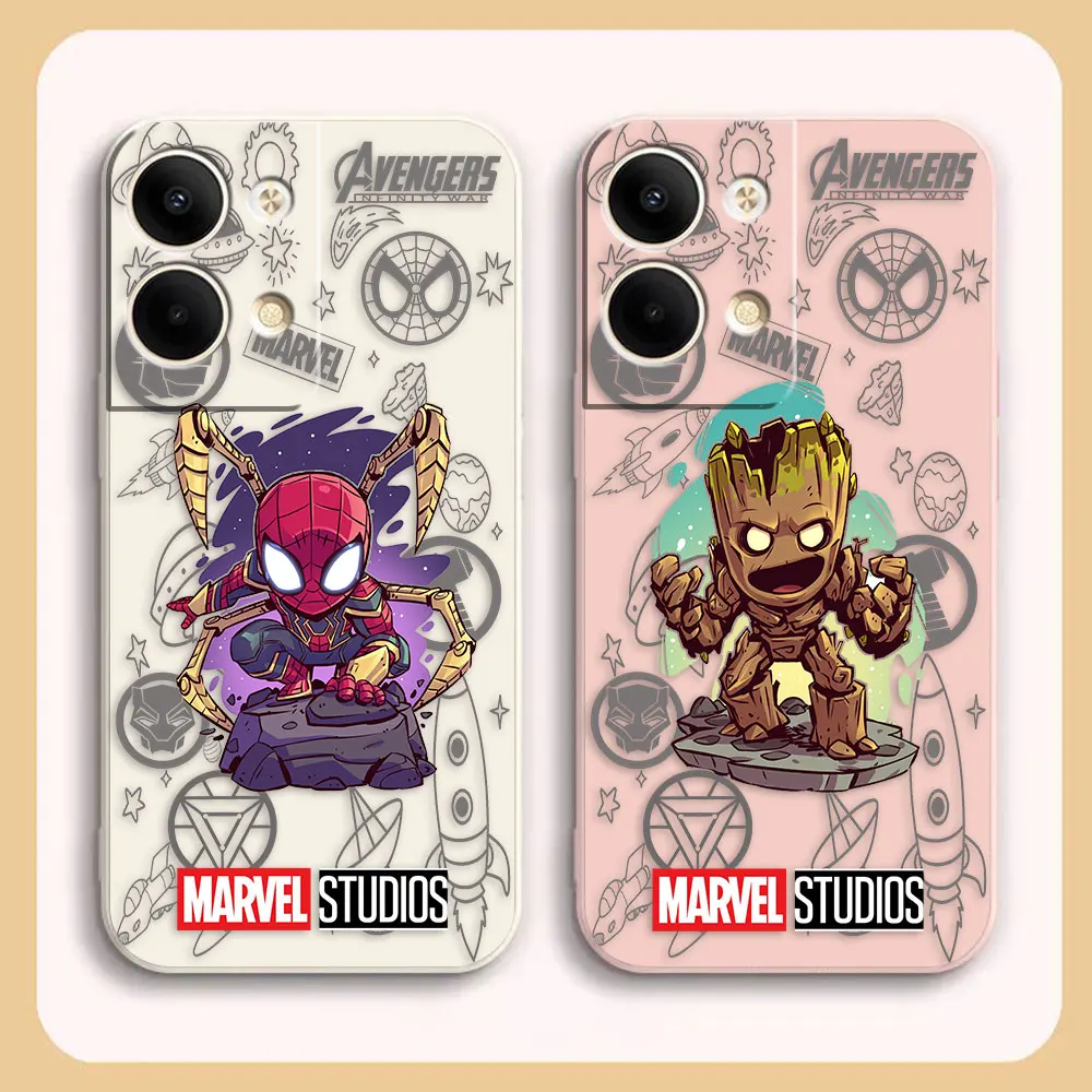 Phone Case For OPPO RENO 8 7 9 6 7SE 5 4 4SE 4 3 4G 5G PRO PLUS Case Cover Funda Cqoue Shell Capa Marvel Cartoon Groot SpiderMan