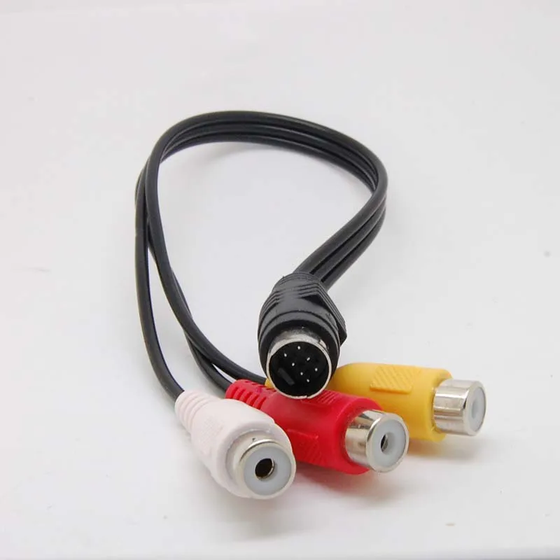 7 Pin S-video male to 3 RCA Female video adapter cable new