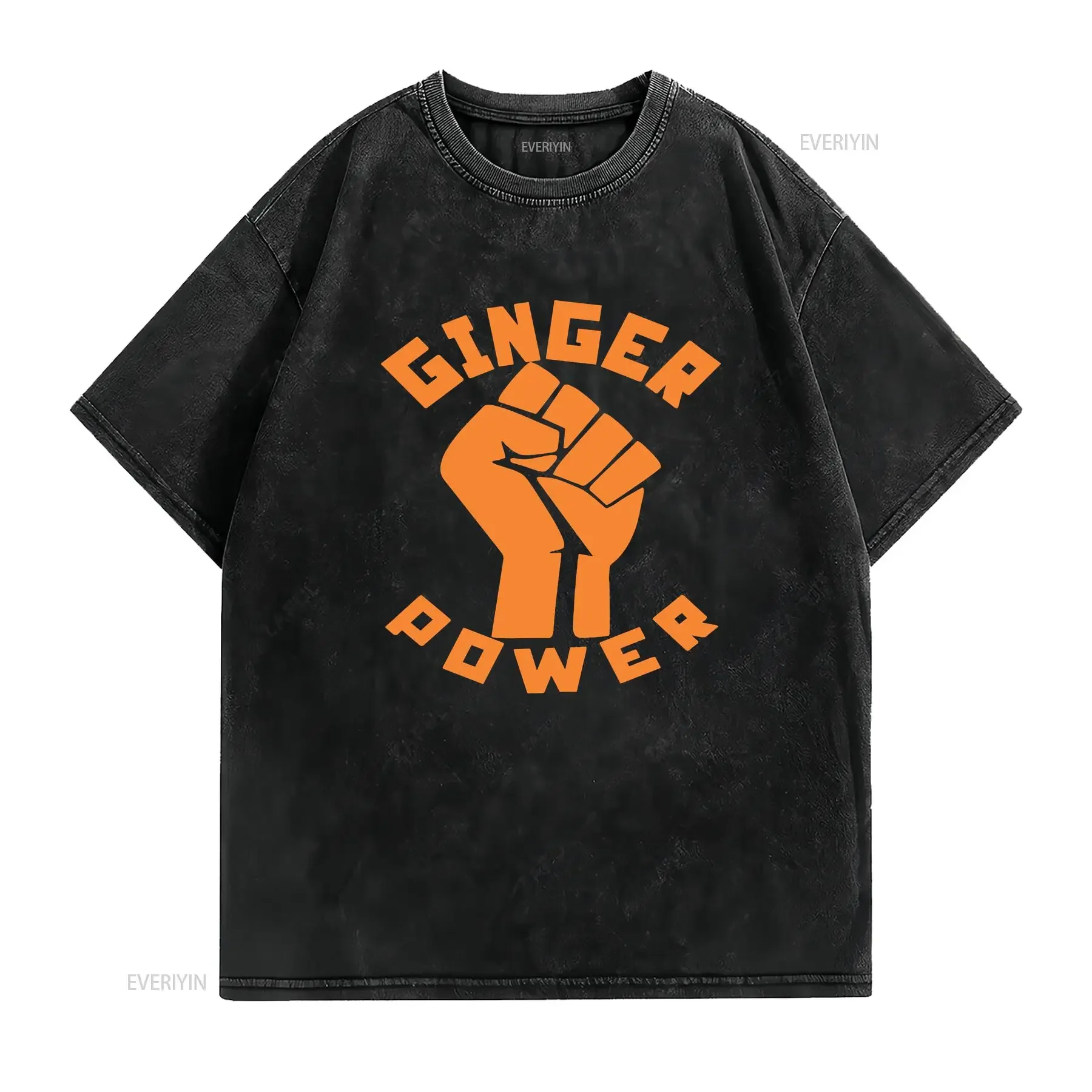 GINGER POWER MENS T SHIRT FUNNY JOKE COMEDY PRINTED DESIGN TOP GIFT S 5XL vintage Washed designer clothes Stylish Comfortable