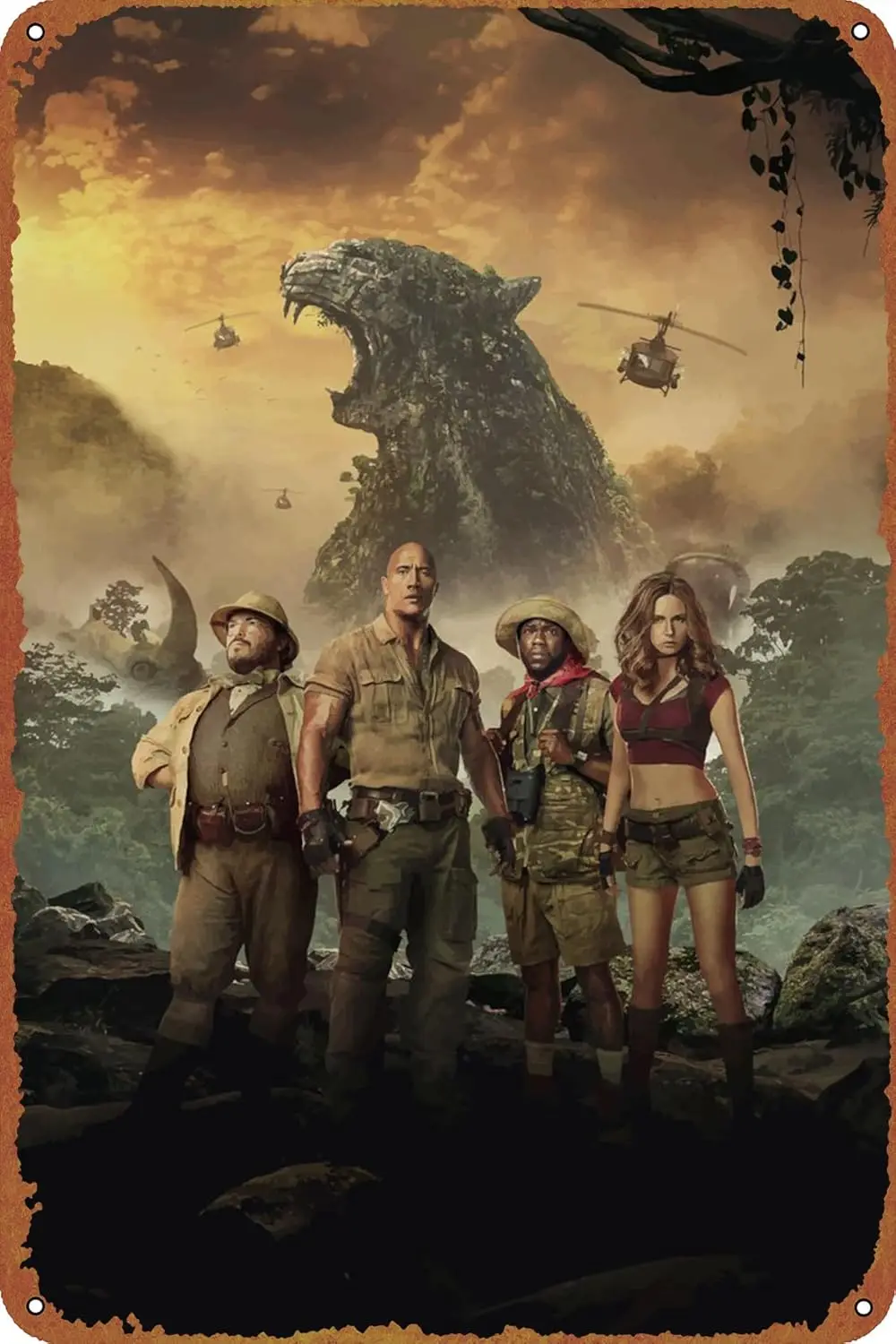 Jumanji ملصق الفيلم القصدير علامة معدنية خمر جدار اللوحة ديكور 8x12 بوصة الألومنيوم #1