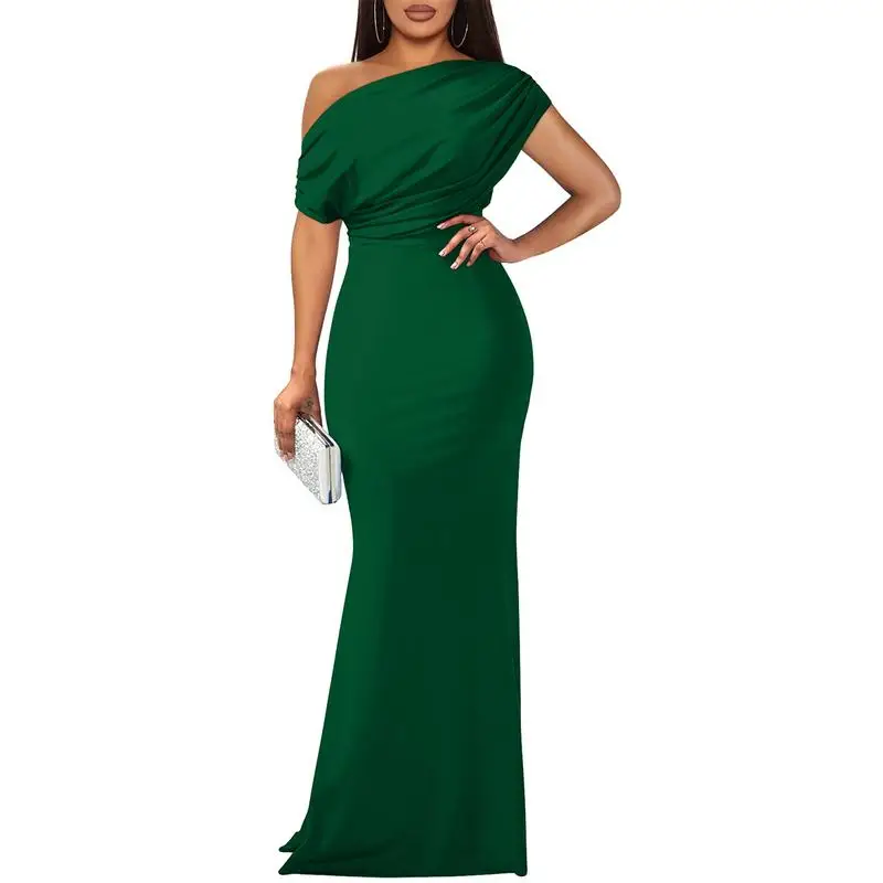 OYS Elegantes, ärmelloses, schulterfreies, figurbetontes, langes formelles Party-Abendkleid für Damen