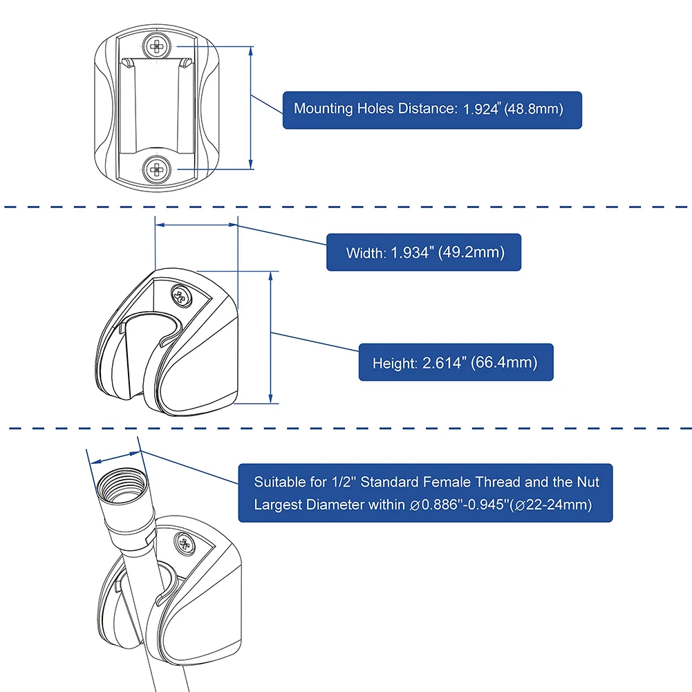 

Bathroom Bracket Bracket Shower Head Holder Protable Punch-free Seat Shower Strong Suction Attachable Bathroom